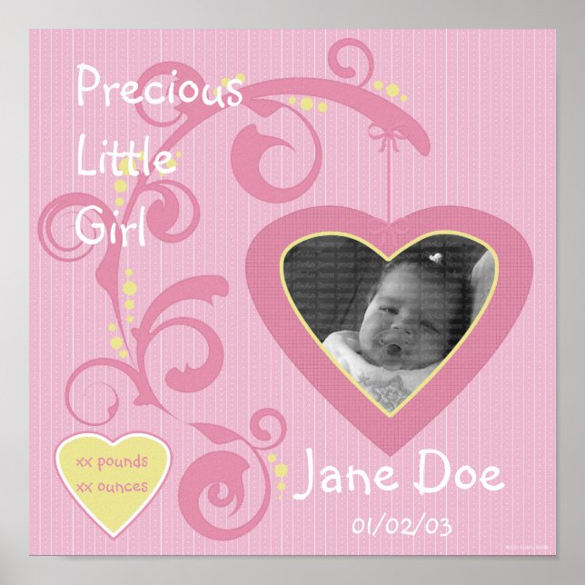 Poster Page Hanging Heart Girl Scrapbook (Devant)