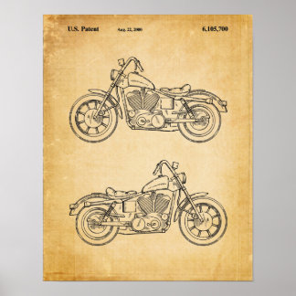 Poster Page Moto Swing Arm Couverture Brevet Ancien livre