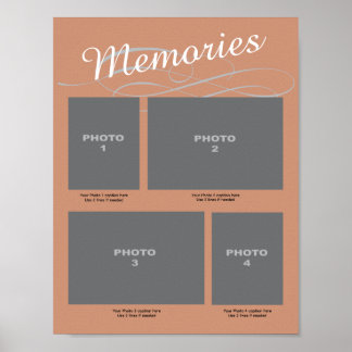 Poster Page photo Memorial 4 avec légendes souvenirs