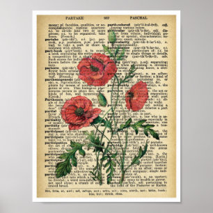 Poster Page rouge de cru d'affiche d'impression d'art de