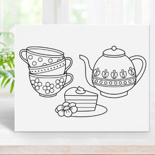 Poster Page Teapot, Teapups et Coloriage de gâteaux