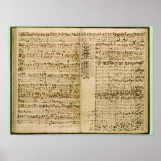 Poster Pages de Score de l'Art de la Fugue