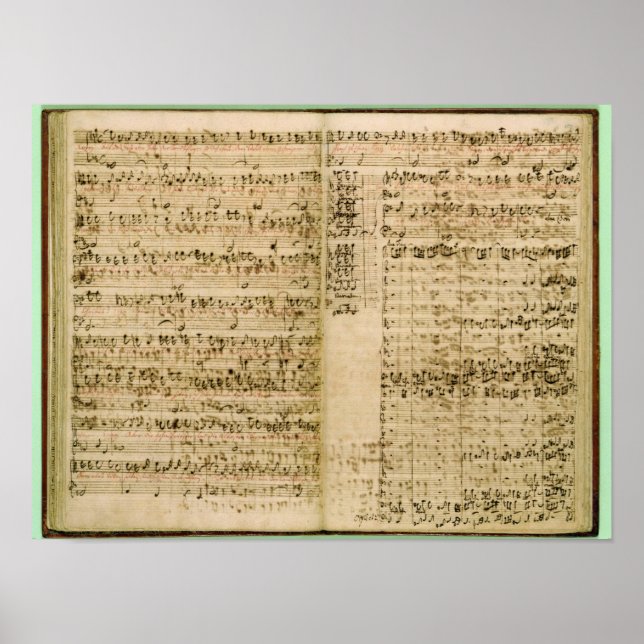 Poster Pages de Score de l'Art de la Fugue (Devant)