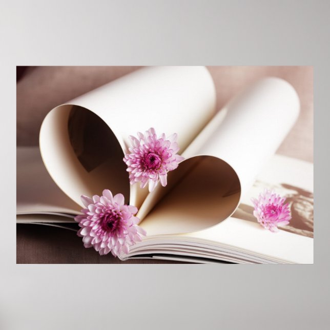 Poster Pages d'un livre en forme de coeur (Devant)