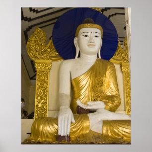 Poster Pagode Shwedagon (Paya), grand site de temple qui 