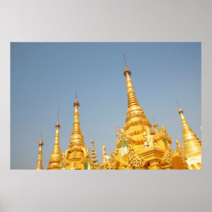 Poster Pagode Shwedagon, Yangon, Myanmar