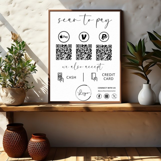 Poster Paiement de code QR - Logo d'entreprise de numéris (Créateur téléchargé)