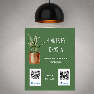 Poster Paiement de code QR personnalisable du Plante de c