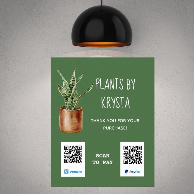 Poster Paiement de code QR personnalisable du Plante de c (Créateur téléchargé)