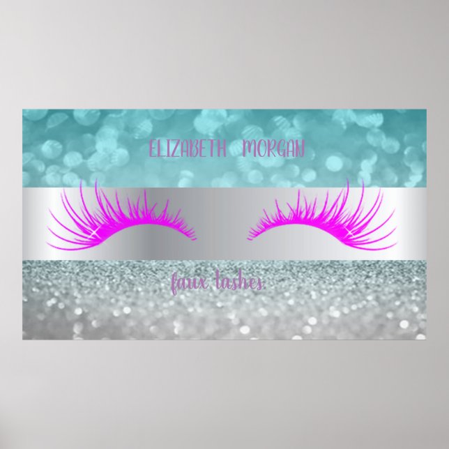 Poster Paillettes Modernes  Bokeh, Rayures, Faux Cils (Devant)