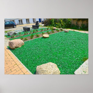 Poster Paillis de verre vert dans un jardin à Schwerin, A