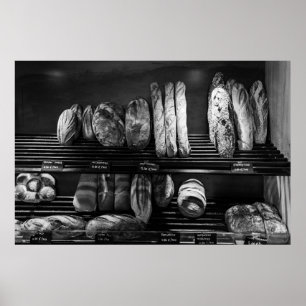 Poster Pain artisanal noir et blanc Présentation Boulange