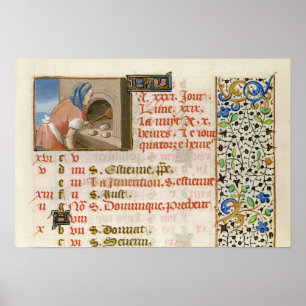 Poster Pain de cuisson, d'un livre d'heures