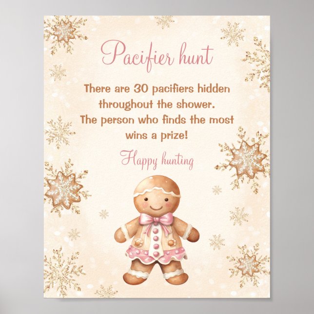 Poster Pain d'épices Baby shower Pacifique chasse jeu (Devant)