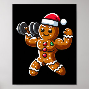 Poster Pain d'épices de Noël Entraînement Homme haltérant