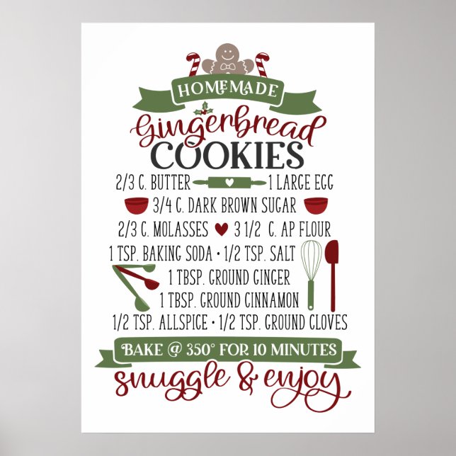 Poster pain d'épices de Noël maison cuisine (Devant)
