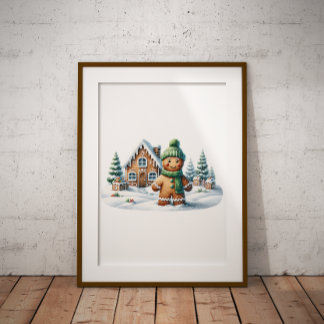 Poster Pain d'épices Homme Aventure hivernale