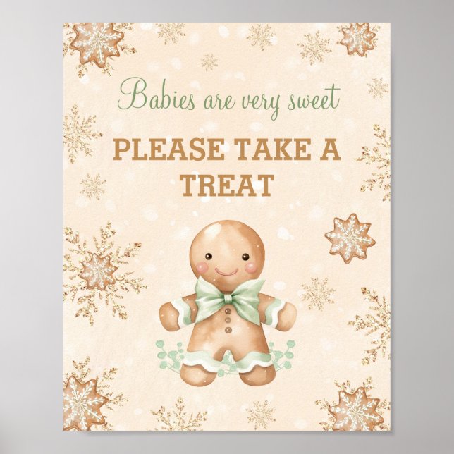 Poster Pain d'épices Homme Baby shower de Noël Favoriser  (Devant)