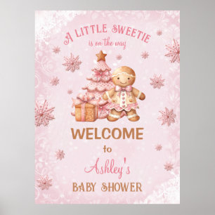 Poster Pain d'épices Homme Fille Baby shower de Noël Post