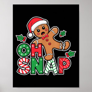 Poster Pain d'épices Homme Oh Snap Noël Funny Cookie Bak