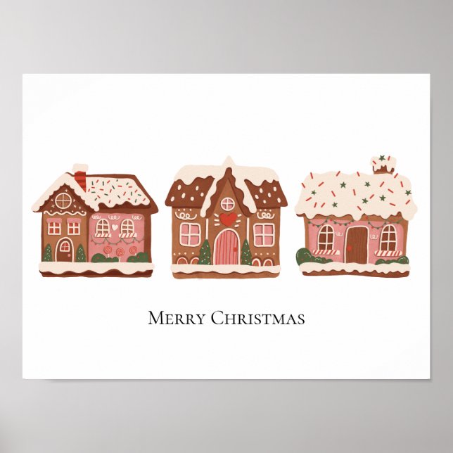 Poster Pain d'épices personnalisé Maisons Noël (Devant)