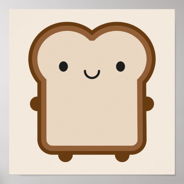 Poster Pain Kawaii / Toast (Devant)