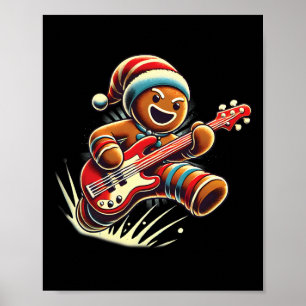 Poster Pains d'épice jouant de la guitare Musicien de Noë