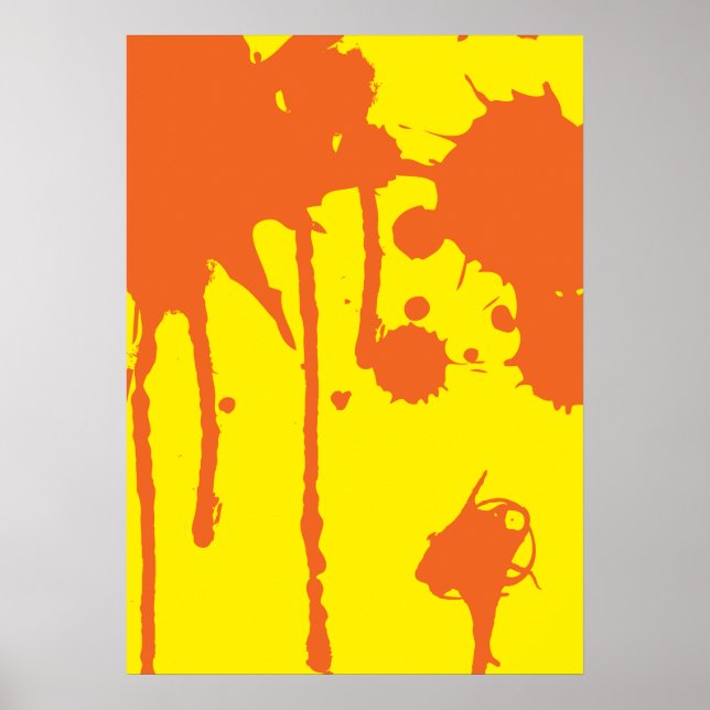 Poster Paint Splatter Orange (Devant)