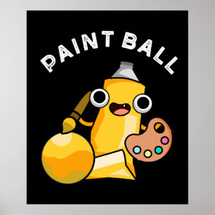 Poster Paintball Funny Paint Pun Dark BG