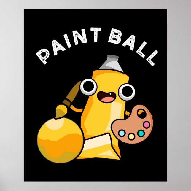 Poster Paintball Funny Paint Pun Dark BG (Devant)