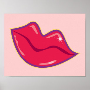 Poster Paire de lèvres rouges
