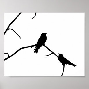 Poster Paires noires et blanches de silhouette