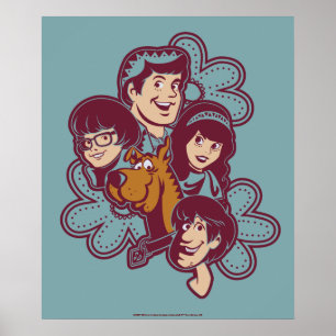 Poster Paisely Flower Scooby-Doo et le Gang