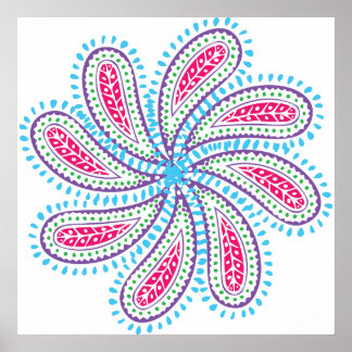 Poster Paisley Flower