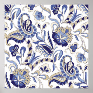 Poster Paisley patternpa indien traditionnel