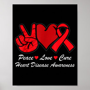 Poster Paix Amour Cure Sensibilisation aux maladies cardi