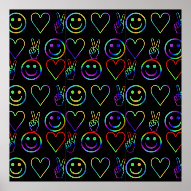 POSTER PAIX, AMOUR ET BONHEUR (Devant)