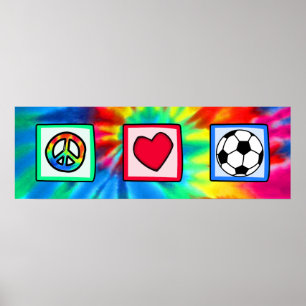 Poster Paix, Amour, Football