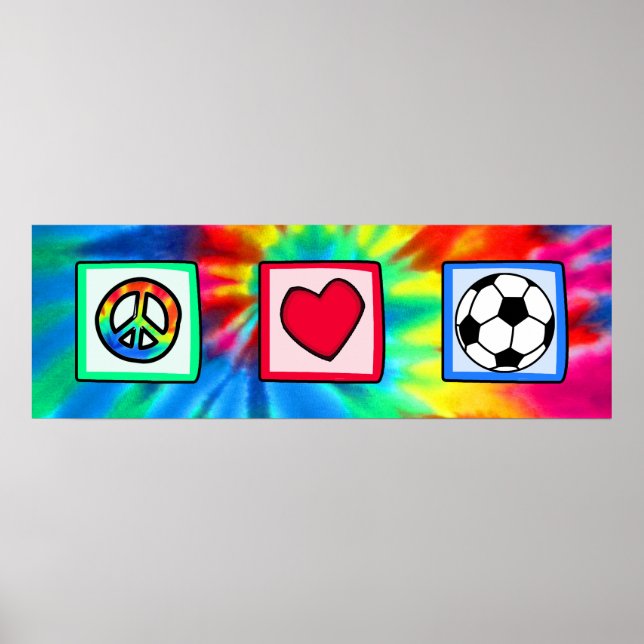 Poster Paix, Amour, Football (Devant)