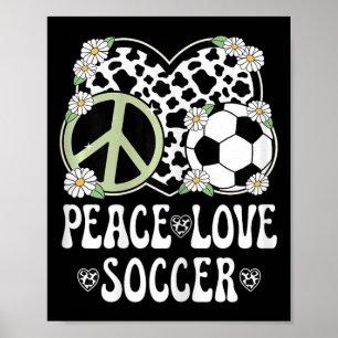 Poster Paix Amour Football Amoureux Imprimé Vache Femmes