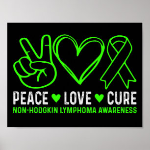 Poster Paix Amour Guérison Lymphome Sensibilisation Souti
