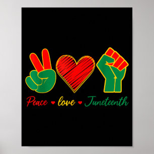 Poster Paix amour juneteenth fierté noire liberté 4 juill
