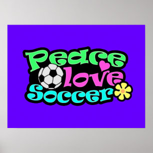 Poster Paix, amour, le football ; Rétro