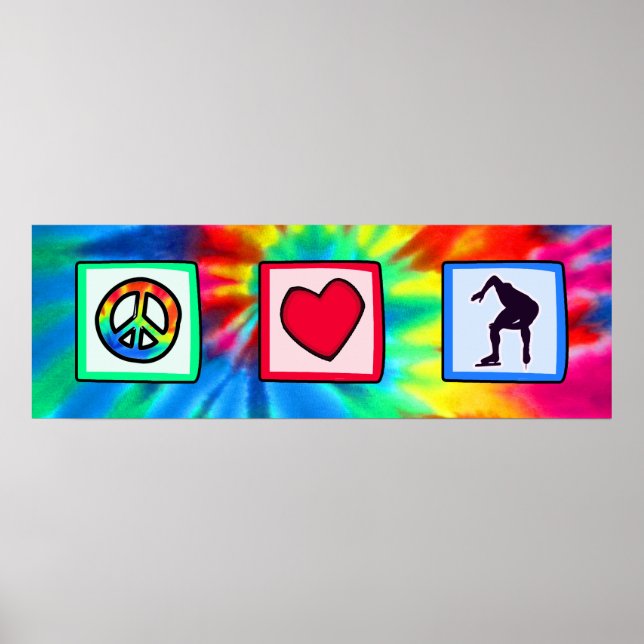 Poster Paix, Amour, Patinage de vitesse (Devant)