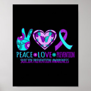 Poster Paix Amour Prévention Joyeux Suicide Sensibilisati