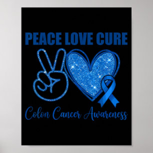 Poster Paix amour sensibilisation au cancer du côlon sout