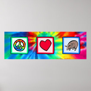 Poster Paix, amour, tatous