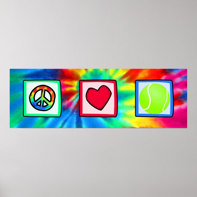 Poster Paix, amour, tennis (Devant)
