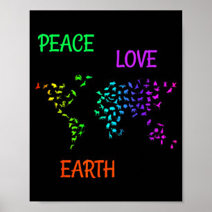 Poster Paix Amour Terre Planète Verte Nature Protéger Ter