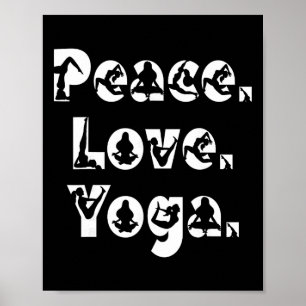 Poster Paix Amour Yoga Pleine Conscience Zen Méditation Y